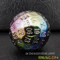 Bescon Plating 100 Side Dice ، Game Dice D100 ، Polydral Solid 100 Sides Dice 45mm في القطر (1.8 بوصة)